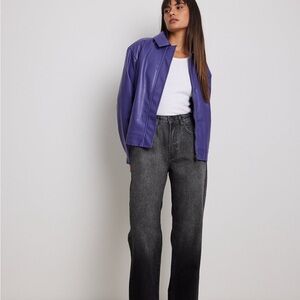 NEVER WORN NAKD Blue Leather Jacket